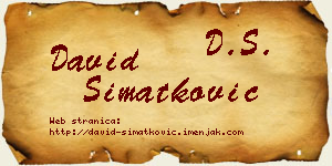 David Simatković vizit kartica